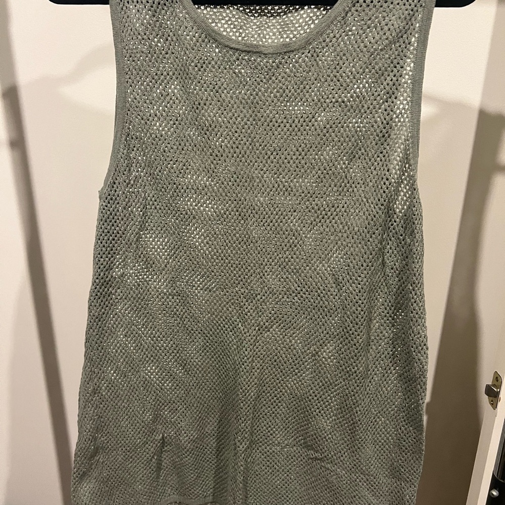 Zara Mesh Sleeveless Coverup - Gray